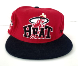 Vtg Miami Heat Hat NBA Hardwood Classics Snap Back Cap Forty Seven Brand - £9.34 GBP
