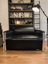 Aviator 1+2 Seater Sofa Black PU Leather April 2022 Delivery FREE UK Delivery - £1,357.68 GBP