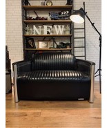 Aviator 1+2 Seater Sofa Black PU Leather April 2022 Delivery FREE UK Delivery - $1,688.08