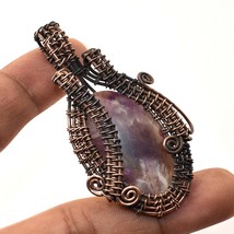 African Amethyst Gemstone Handmade Copper Wire Wrap Pendant Jewelry 2.50&quot; SA 295 - £5.18 GBP