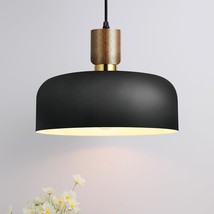 Modern Black Pendant Lighting,Large Pendant Light,Solid Wood Accent With Hammere - £87.47 GBP