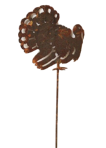 Rusty Turkey Garden Yard Stake Thanksgiving Décor Autumn Fall Amish Made in USA - £11.74 GBP
