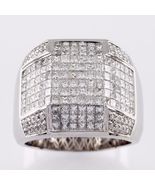 10.00 Carat Diamond 14k White Gold Men&#39;s Plaque Ring Size 13.25 - €15.701,95 EUR