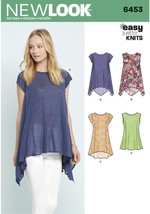 New Look Sewing Pattern 6453 Easy Knit Tops Misses 6-18 - £7.02 GBP