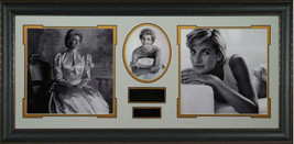 Princess Diana unsigned 35x17 Engraved Signature Series Leather Framed 3 Photo ( - £198.54 GBP