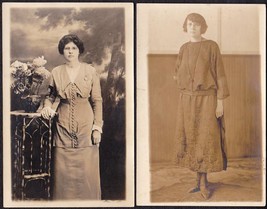 Lydia Prince (2) Two Pre-1920 RPPC Real Photo Postcards of Young Woman - £27.57 GBP