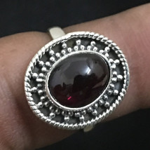 925 Sterling Silver Handmade Genuine Red Ruby Women Wedding Ring Size 4-12 - £31.63 GBP