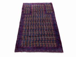 2&#39;10&quot; X 4&#39;6&quot; Vintage Handmade Tribal Wool Rug Balouchi Rug Afghan Rug Br... - $241.20