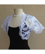 Women Sheer White Floral Bridal Lace Boleros, Shrugs cardigans - $59.99