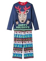 Happy Holidays Boy&#39;s Ugly Sweater Christmas Reindeer Holiday Pajama Set,... - $204.96 MXN