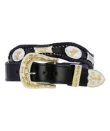 Black Concho Western Belt Genuine Leather Cowboy Dress Silver Buckle Cinto - $846.33 MXN