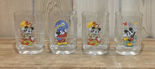 4 ~ Walt Disney Year 2000 Celebration Vintage Glasses Mickey Mouse One Duplicate - $14.01
