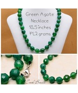 Green 12 MM Agate Gemstone Necklace - New! - $25.00
