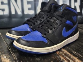 Jordan Retro 1 Mid Royal Blue/Black Basketball Shoes 554724-068 Men 8 - $64.52