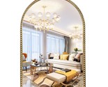 Arched Wall Mirror For Bathroom, 20&quot;X30&quot; Metal Beaded Frame Decorative A... - $204.99