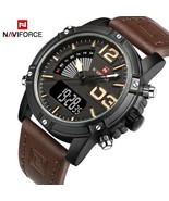 NAVIFORCE Military / Sports Stainless Steel Dual Display Quartz, LED Wat... - $42.99