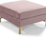 Iconic Home Girardi Modular Chaise Ottoman Coffee Table Cushion Velvet, ... - $185.98