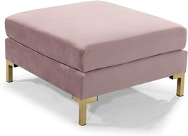 Iconic Home Girardi Modular Chaise Ottoman Coffee Table Cushion Velvet, Blush. - £146.26 GBP