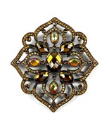 Vintage Joan Rivers Classic Collection Amber Crystals Regal Brooch Pin 4... - £32.90 GBP