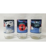 Lot of 3 VINTAGE Coca-Cola Coke Drinking Glass Always Cool Polar Bear Co... - $18.81