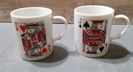 Vintage Coffee Cups Juice Cups Playing Cards Jack Spades King Hearts 3x2... - £13.13 GBP
