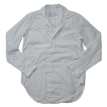 NWoT Frank &amp; Eileen Frank in White Gray Micro Heart Cotton Button Down Shirt XS - £48.27 GBP