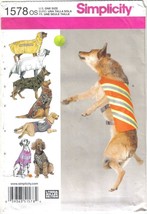 Simplicity Pattern 1578 Large Dog Coats, Vests, T Shirt and Bathrobe Uncut - £6.36 GBP