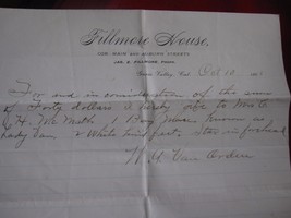  Antique 1903 Fillmore House Bill of Sale Document For A Horse  - £6.84 GBP