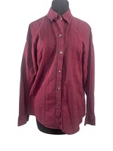 LL Bean Womens Size L Maroon Button Up Shirt - £10.40 GBP