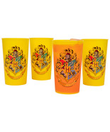 Harry Potter Hogwarts Crest 4-Pack of 20 Ounce Color Changing Cups Yellow - £15.92 GBP