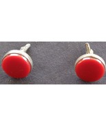 Vintage Set of Gold Tone Cuff Links – Red Stone – GDC – OLDER SET OF CUF... - $558.50 MXN