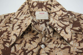 RARE VTG BVD Brown Abstract Island Hawaiian Aloha Shirt Small - £50.23 GBP
