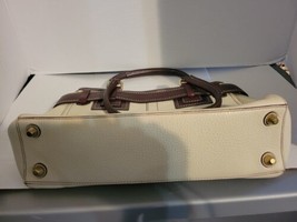 COACH Hampton Pebbles Cream Auburn Leather Ivory Brown Purse Tote Handbag - £103.66 GBP