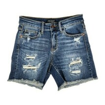 Judy Blue Shorts Womens Size Small Mid Rise Patch Cut Off Distressed Blu... - $664.14 MXN
