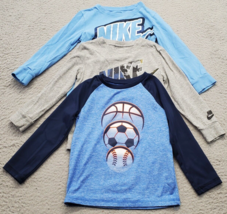 Lot Of 3 Nike Sweatshirt Boys 3T Multi Long Sleeve Crew Neck Spell Out Logo - $15.79