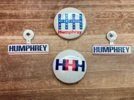 Hubert Humphrey 1968 Presidential Campaign Pinback Buttons, Lot of 4, Political - £5.24 GBP