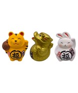 Set of 3 Ceramic Chinese Zodiac Coin Bank Figurines  - $19.99