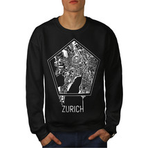 Wellcoda Zurich City Map Fashion Mens Sweatshirt, Town Casual Pullover Jumper - £23.72 GBP+
