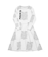 Psalm 23 All-Over Print Long Sleeve Midi Dress | Roaring Faith Wear - $77.50+