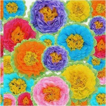 Rainbow Fiesta Blooms - 21 Colorful Giant Tissue Paper Flowers for Mexic... - $38.60