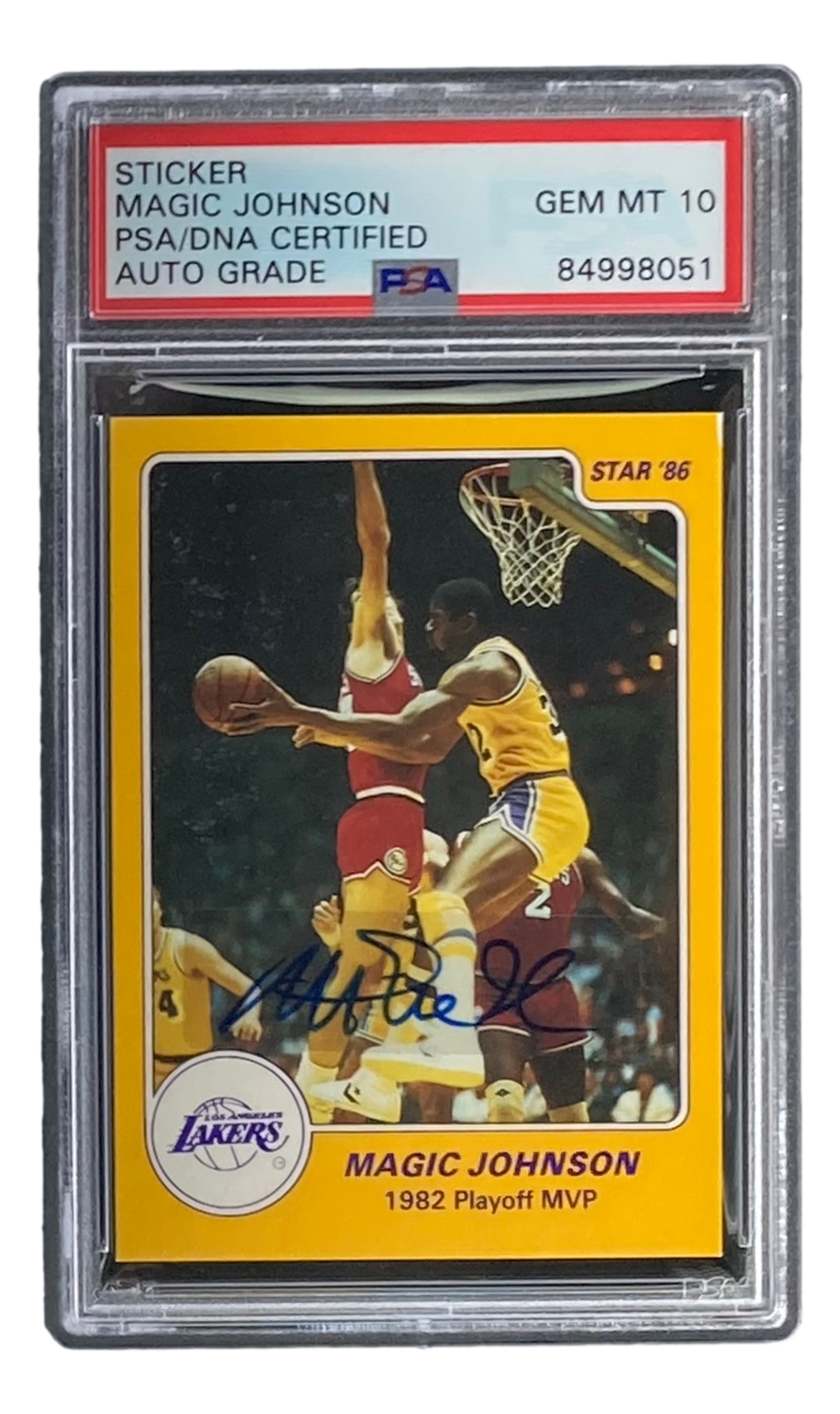 Primary image for Magic Johnson Signed LA Lakers 1986 Star #10 Trading Card PSA/DNA Gem MT 10