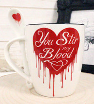 Ebros Vampire Love Valentine You Stir My Blood Coffee Ceramic Cup W/ Mug &amp; Spoon - £17.57 GBP