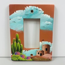 Rocker Switch Plate Wall Cover Ceramic Southwest Cereus Pueblo Home Prickly Pear - £12.45 GBP