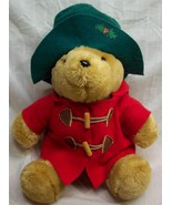 Sears PADDINGTON BEAR IN RED COAT &amp; GREEN HAT 16&quot; Plush STUFFED ANIMAL Toy - £19.46 GBP