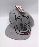 Disney Mickey Mouse Winking Adjustable Snapback Cap Hat Gray Red Black N... - £15.21 GBP