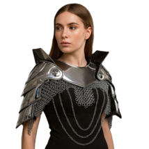 Medieval Knight Fantasy Lady Pauldrons,Gorget, Chainmail -Women&#39;s Armor ... - $199.00