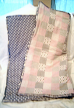 New flannel Pink Gray White with Gray Polka Dots Baby Blanket  - £16.05 GBP
