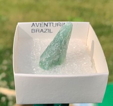 Brazilian Green Aventurine Crystal Mineral Specimen Mounted Boxed Labeled Rough - £6.97 GBP