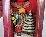 Grandeur Noel Holiday Christmas Ornament Tin Gift Box Angel Moose Christ... - $10.88