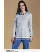 Pijama Abierto De Mujer Manga Larga de Algodón Cálido Linclalor 92301/92302 - $38.90